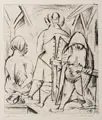 Paul Kleinschmidt, Im Frauenbad, 1922, Kaltnadelradierung auf dünnem wolkigen Papier