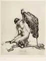 Richard Müller, Der dreiste Freier, 1923, Radierung mit leichtem Plattenton