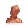Antonín Kuchař, Kopf einer jungen Frau, 1943, Ton, roter Scherben, partiell lasiert