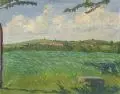 Richard Dreher, Sommerlandschaft mit Feldern bei Dresden, Um 1902, Öl auf Leinwand