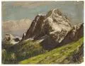 Otto Serner, Blick auf die Mythen (Schwyzer Alpen). Wohl 1920er Jahre, Öl auf dünner Malpappe