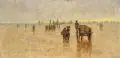Lester Sutcliffe, Auf dem Weg zu den Fischern nach dem Fang. Wohl 1890er/Frühes 20. Jh, Öl auf Leinwand, verso dunkelgrau gefasst