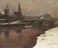 Walter Zeising, Früher Winter – Ansicht Dresden, Öl auf Leinwand