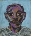 Lutz Fleischer, Maputo F. (29), Wohl 1984, Öl auf grober Leinwand
