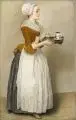 Jean-Étienne Liotard, Das Schokoladenmädchen, Farbige Pastellkreidezeichnung, sparsam weiß gehöht, auf Papier