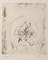 Paul Kleinschmidt, Bei der Maniküre, 1921, Kaltnadelradierung auf Bütten