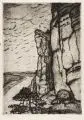 Otto Lange, Bastei I, 1912, Radierung und Schmirgel mit Plattenton