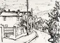 Erhard Hippold, Straße in Radebeul / Villa Sorgenfrei, Radebeul. 1946/ um 1946