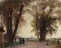 Viktor Wurl, Dresden – Bei Antons an der Elbe. Wohl 1900er/1910er Jahre, Öl auf Leinwand