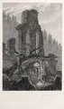 Caspar David Friedrich, Ruinen in Abenddämmerung, Um 1831, Kupferstich auf Velin