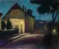 Siegfried Berndt, Abendliche Straße in Dresden (?). Wohl 1930er Jahre