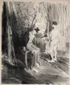 Ferdinand Dorsch, Akt und Puppe. Wohl 1920er/1930er Jahre, Lithografie auf Bütten