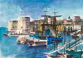 Otto Lange, Ragusa, Aquarell