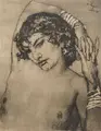 Hans Unger, Weiblicher Akt, die Arme über dem Kopf verschränkt, 1927, Heliogravüre