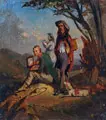 Camille Joseph Étienne Roqueplan gen. Rocoplan, Trois artistes sur le motif, Öl auf Papier, auf Karton