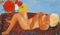 Pol Cassel, Sommer mit schlafendem Ra, Wohl 1926, Öl und Tempera über Grafit auf grober Leinwand