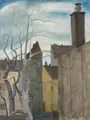 Gussy Hippold-Ahnert, Zirkusstraße, 1932, Öl und Tempera auf Sperrholz