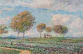 Wilhelm Georg Ritter, Landstraße mit Ebereschen, Um 1890, Öl auf Leinwand