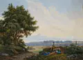 Küstenlandschaft bei Neapel mit rastenden Bauern by Karl Gustav Salomon von Bonstetten, Um 1835, Aquarell und Deckfarben auf Velin, sold Mar 2024