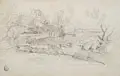 Acht Landschaftsstudien. Mitte 19. Jh by Xaver Maria Cäsar von Schönberg-Rothschönberg, Kreidezeichnungen und Bleistift auf Bütten, sold Mar 2024