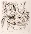 Paul Kleinschmidt, Im Café, 1924, Kaltnadelradierung auf Bütten