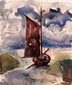 Erhard Hippold, Bodden / Ahrenshoop I, 1958, Aquarell und Federzeichnung in Tusche auch leichtem Aquarellkarton