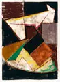 Erhard Hippold, Fünf Kompositionen. 1950er/1960er Jahre, Farbmonotypien / Aquarell über Federzeichnung in Tusche