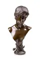 Max Lindenberg, Büste eines jungen Mädchens, 1896, Bronze, Galvano oder Guß, partiell poliert, dunkelbraun patiniert