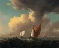 I. de Beer, (zugeschr.), Seenot im Gewitter, Wohl 1762, Öl auf Leinwand