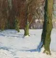 Otto Altenkirch, Grüne Allee im Winter, 1904, Öl auf Leinwand, im Bereich der Schneefläche partiell mit Ritzungen von Künstlerhand