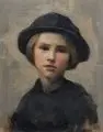 Paul Croeber, Schottenmädchen, Öl auf Malpappe