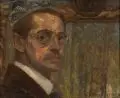 Robert Hahn, Selbstbildnis mit Kappe, 1914, Öl auf Leinwand