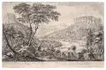 Johann Alexander Thiele, Vue de la Forteresse du Königstein en Saxe et des Environs / du Coté du Couchant. / Prospect der Chur= Sächsischen Berg= Vestung Königstein und der / umliegenden Gegend, von der Abend Seite, 1726, Radierung auf Bütten mit Wasserzeichen, vollflächig auf ein Trägerbütten montiert