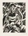 Josef Eberz, Mutter mit Kind, 1919, Holzschnitt auf Bütten