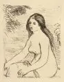 Femme nue assise by Pierre-Auguste Renoir, 1906, Vernis mou auf Maschinenbütten, sold Nov 2023