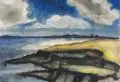 Erhard Hippold, Brandung am Ostseestrand / Ostseestrand, 1955, Aquarelle und Federzeichnung in Tusche auf Bütten