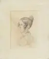 Ernst Friedrich August Rietschel, Charlotte Carus, Um 1836/1838, Bleistiftzeichnung, partiell gewischt, auf perlweißem Velin
