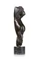 Peter Makolies, Weiblicher Torso mit Tuch, 1991, Bronze, gegossen, schwarz patiniert