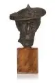 Helmut Heinze, Porträt Bernhard Kretzschmar. Wohl um 1977, Bronze, gegossen, schwarzbraun patiniert
