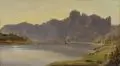 Robert Kummer, Die Elbe bei Herrnskretschen, Um 1830, Öl auf Papier, auf Malpappe kaschiert