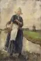 Holländische Wäscherin by Friederike Koch von Langentreu, Um 1910, Öl auf Leinwand, sold Jun 2023