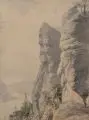 Hermann Moritz Wunderlich, Bastei, Aquarell auf kräftigem Bütten