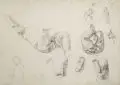 Ernst Moritz Geyger, Die Klugheit beleuchtet die Gemeinheit, 1888/1899, Bleistiftzeichnung auf festem Karton