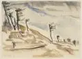 Georg Hermann Gelbke, Am Brocken, 1927, Aquarell auf hauchfeinem Japan, von Künstlerhand vollrandig auf Untersatzkarton montiert