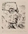 Paul Kleinschmidt, Selbstbildnis, 1919, Kaltnadelradierung auf faserigem Maschinenbütten