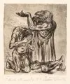 Paul Kleinschmidt, Taufe Christi, 1914, Kaltnadelradierung in Schwarzbraun mit leichtem Plattenton auf Maschinenbütten