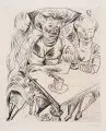 Paul Kleinschmidt, Zwei Damen beim Kaffee, 1922, Kaltnadelradierung auf Bütten