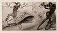 Alois Kolb, Tod und Tänzerin, 1919, Radierung mit Plattenton auf leichtem, chamoisfarbenen Karton