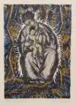 Otto Lange, Madonna (klein), 1917, Farbholzschnitt mit Goldpigment auf chamoisfarbenem Bütten