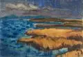 Erhard Hippold, Ostsee – Abendstimmung am Haff (?). Wohl 1960er Jahre/1970er Jahre